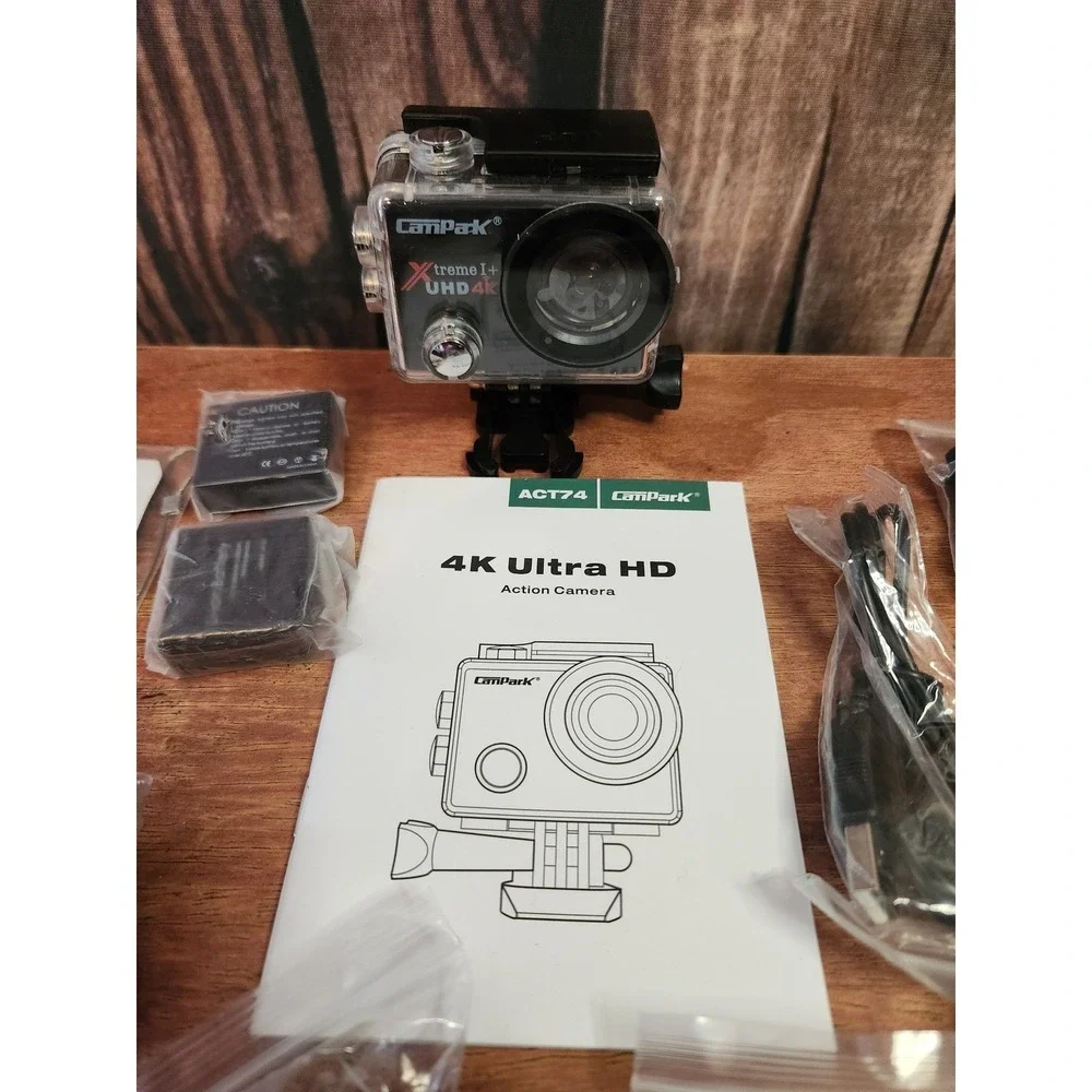 Campark ACT74 UHD 4K Action Camera Waterproof WiFi External Mic Remote Bundle
